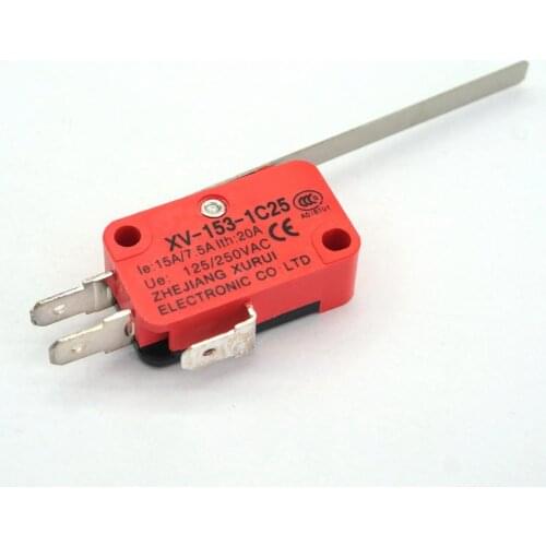153-1C25 SPDT NO+NC 16A Micro Switch Long Straight Lever Bolt Terminal Type