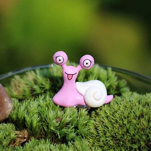 Miniature Snail 1pcs Figurine Decor Fairy Garden Dollhouse Ornament Random Color