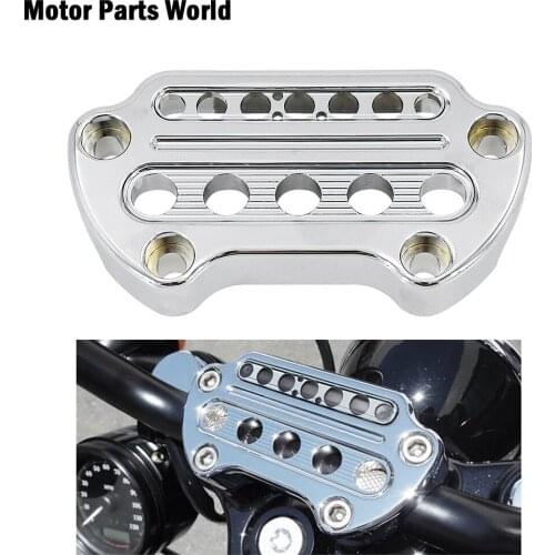 Motorcycle Chrome Front Indicator Handlebar Clamp Cover For Harley Dyna Fat Bob FXDF Street Bob FXDL FXDB 06-Up Sportster XL 883