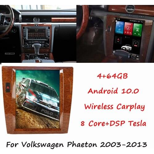 For Volkswagen Phaeton 2003-2013 12.1 Inch Android 10.0 4+64GB Tesla Style Car GPS Navigation Multimedia Player Radio HD Carplay