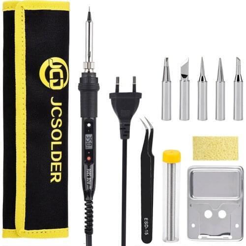 908S Electric Soldering Iron Kit 80W 220V 110V Temperature LCD Adjustable Welding Set Soldering Rework Station Solder Tools