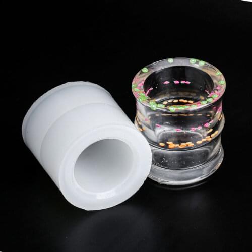 New Silicone Mold Round Pen Holder Mould Geometric Epoxy Dry Flower Resin Concrete Candle Mold Craft Ornament for Wholesale