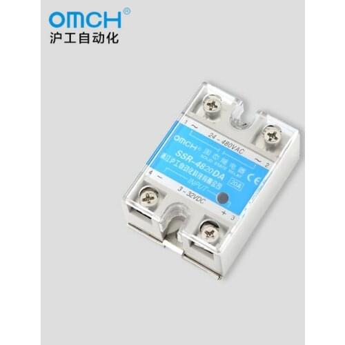 SSR-4820DA 20A Single Phase 3-32VDC to 24-480VAC Solid State Relay