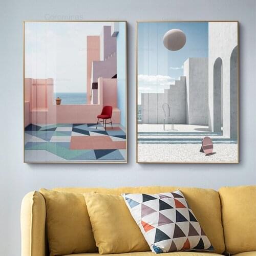 Nordic Coast Break Canvas Painting Posters and Prints Landscape Wall Art Beach Pictures for Living Room Aisle Home Decoration