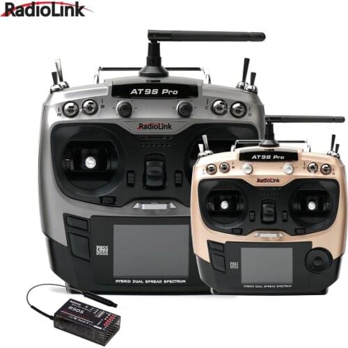 Radiolink AT9S Pro 2.4G ISM 12CH 7.4~18.0V DSSS FHSS Radio Transmitter With R9DS Receiver For Fixed-wing Glider Multicopter Car