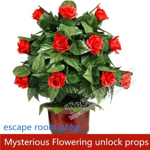 Real life room escape prop Mysterious Wireless Flowering props Touch sensing or Metal induction blossoms Open the lock