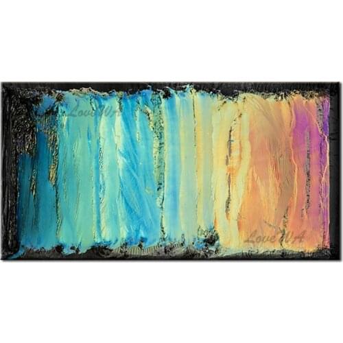 100% Hand Painted Abstract Colorful Art Oil Painting Wall Art Canvas Wall Pictures Paintings Art For Living Room Decoration