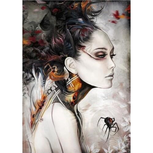 Sugar skull diamond mosaic embroidery halloween woman painting by numbers rhinestone wall sticker daimond drawing art needlework