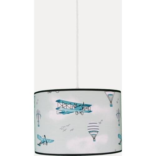Senay Lightning, Children Room Roller Fabric Chandelier-Green Balloon Aircraft