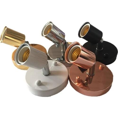 E27 Bulb Holder Modern Wall Lamps Sconces 180 Degrees Rotation Wall Lights Decor For Bar Restaurant Home