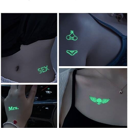 Glow In The Dark Luminous Stickers Music Festival Props Birthday Party Supplies Stickers Halloween Decoration Sticker
