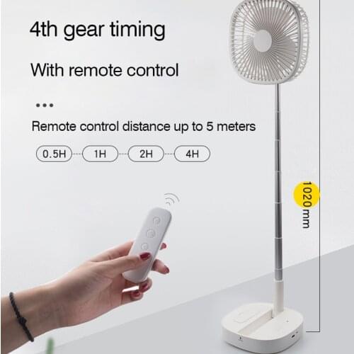 Telescopic Folding Fan Portable Mini Air Cooler Fan With Remote Control Timing USB Rechargable Fan Ventilador 7200mAh Home