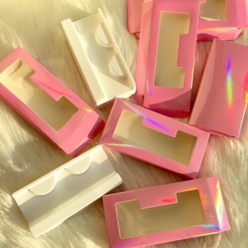 FDshine New Pink Eyelashes Packaging 20pcs/lot 50pcs/lot Soft Paper Box for 25mm 27mm Lashes