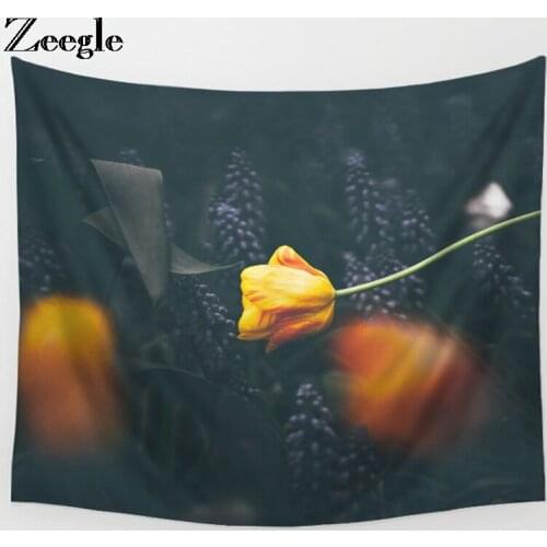 Zeegle Plants Series Pattern Polyester Wall Hanging Tapestry Wedding Party Table Cloth Bedspread Beach Towel Yoga Mat Picnic Mat