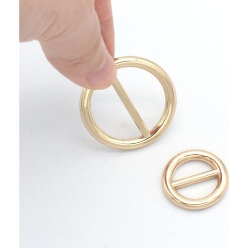 Gold Buckle Strap Buckles Belt Buckle Adjuster Buckle Round Metal Slide Buckle Adjuster Slide Buckle for Bags Belt 6PCS