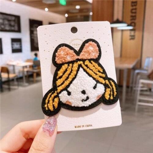 1PCS Panda Flowers Baby Girls Hair Clips Plush Hair Bows Bunny Side Hairpin Barrettes Kids Fashion Hair Accessories Headwear