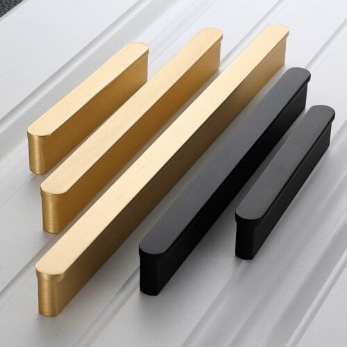 1pc Modern Minimalist Golden Black Drawer Handle Cabinet Door Handle Wardrobe Cabinet Shoe Cabinet Handle Light Luxury Nordic