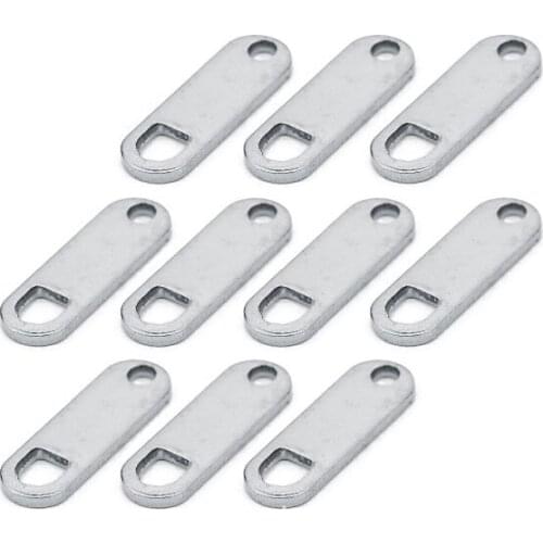 10Pcs/lot Stainless Steel Double Hole Connect Bar Charm Stamping Blank Rectangle Charm For Diy Jewelry Making Necklace Bracelet