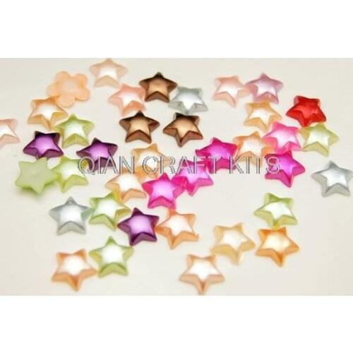 1500pcs pearlized pearlly 10mm Acrylic shiny acrylic bead Mixed Colors Star Shape Pearl Cabochon