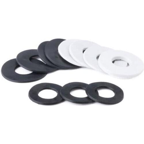 20pcs M10 round rubber gaskets insulating washer plastic gasket black/white 1mm-2mm thickness