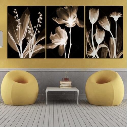 3 pieces of painting art mural painting abstract flowers home quadro pictures wall to the unframed