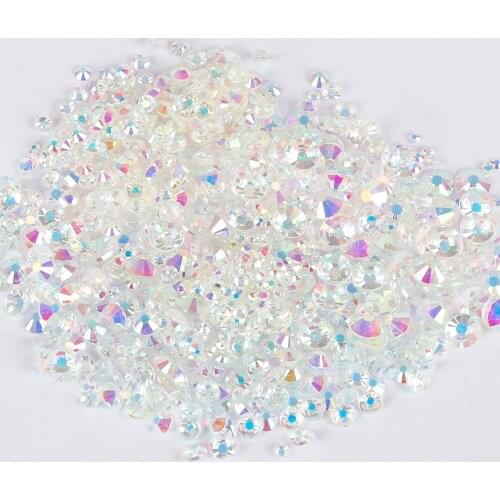1440 pcs/lot Crystal AB Rhinestone Glass Flat Rhinestone DIY Sewing Fabric Garment Nail Art Rhinestones Decorations
