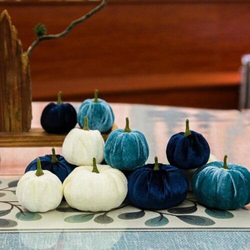1 Pc Handmade Velvet Pumpkins Decor Super Soft Stuffed Pumpkin With Exquisite Artificial Pumpkin Foam Simulated Cute Pumpkins