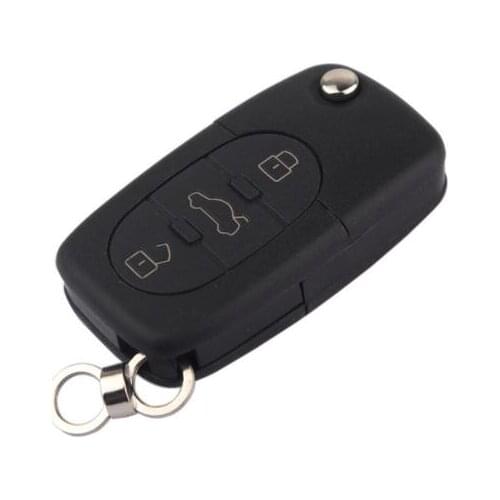 3 Buttons Flip Remote Key Shell Case (Round)For VW Volkswagen Golf 4 5 6 Passat B5 B6 Polo Bora Touran CR1620