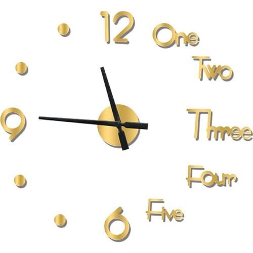 Dou Yin Celebrity Inspired Acrylic Wall Sticker Clock DIY Simple Clock Mute Home Living Room Study Bedroom Wall Clock