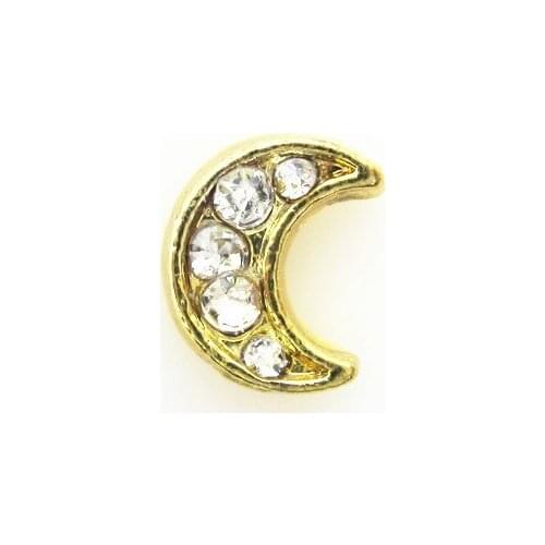 Hot selling white crystal moon April birthstone charms floating charms floating charms living glass memory floating lockets