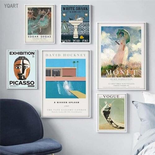 David Hockney Art Exhibition Poster A Bigger Splash Art Print Modern Minimalist David Hockney Picture for Home Living Room Decor