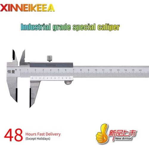 Inlaid Hard Alloy Vernier Caliper Upper Paw Lengthened Brake Pad Caliper Center Distance Vernier Measuring Tool 150 200 300mm
