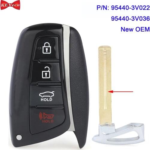 KEYECU OEM for Hyundai Azera 2015 2016 2017 2018 Smart Keyless Remote Key Fob 95440-3V036 95440-3V022 433MHz