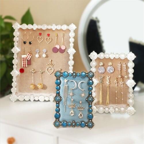 Creative Suede Earrings Shelf Metal Display Stand Fashion Storage Rack Home Desktop Decoration