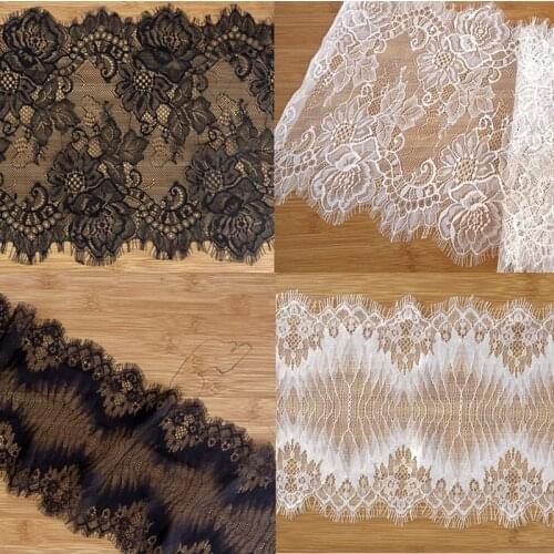 3 meters long black white eyelash lace fabric accessories width DIY clothing skirt decoration sewing fabric lace belt