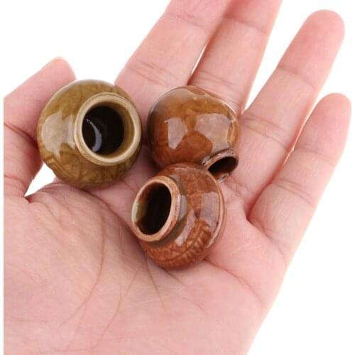 1 Set 1/6 Scale Dollhouse Realistic Resin Ceramic Pot Antique Porcelain Flower Vase With Nutural Fine Line Veins