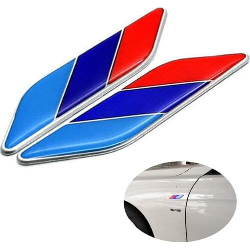 LLJ 2Pcs/Pair 3D Tricolor Flag Emblem Badge for All Models