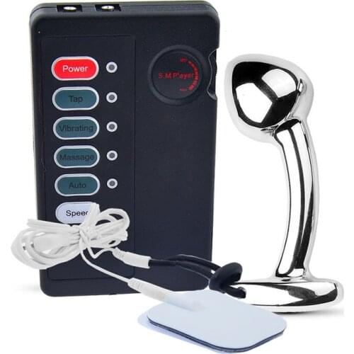 Metal Electric Shock Anal Plug Anales Pull Bead Butt Plug G-Spot Massage Stimulation Adult Anus Expander Sex Toys For Men/Women