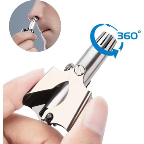 Nose Trimmer for Men Stainless Steel Manual Trimmer for Nose Vibrissa Razor Shaver Washable Portable Nose Ear Hair Trimmer