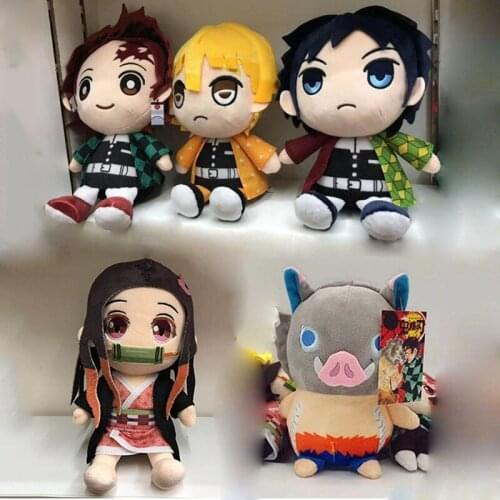 Stuffed Demon Slayer: Kimetsu No Yaiba Plush Doll Toys For Children Kamado Tanjirou Agatsuma Zenitsu Tomioka Giyuu Figure Dolls