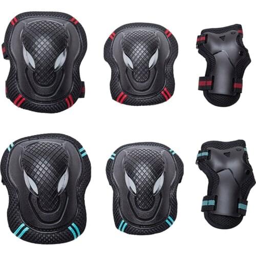 6pcs/set Adult/Kid Roller Skating Wrist Knee Elbow Protect Riding Protection Adjustable Pads Outdoor Sports Safety Equitment