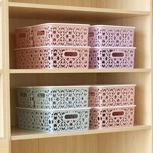 Mini Storage Case Closet Desktop Organizing Container Plastic Basket Handbook Tape Stationery Bra Socks Underwear Storage Boxes
