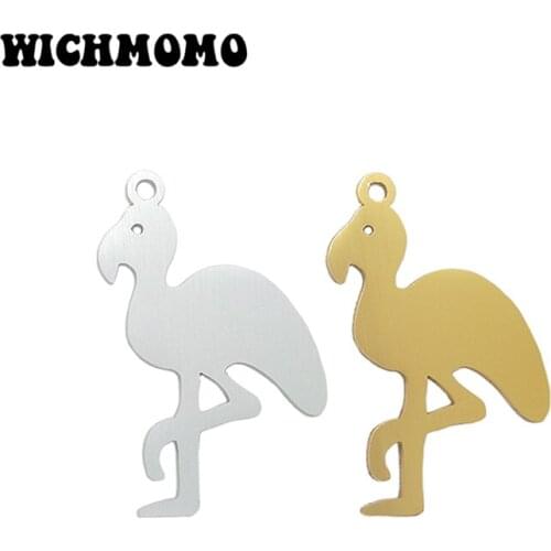 2019 New 2pieces/bag 52mm Gold Aluminium Alloy Wire Drawing Ibises Bird Charms Pendant for DIY Necklace Earring Accessories