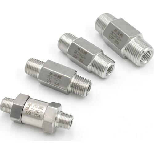 1/8'' 1/4'' 3/8'' 1/2'' 3/4" Male-Male BSP Threaded SS304 Stainless Steel Check Valves Gas Water Oil One-way Non Return Valve