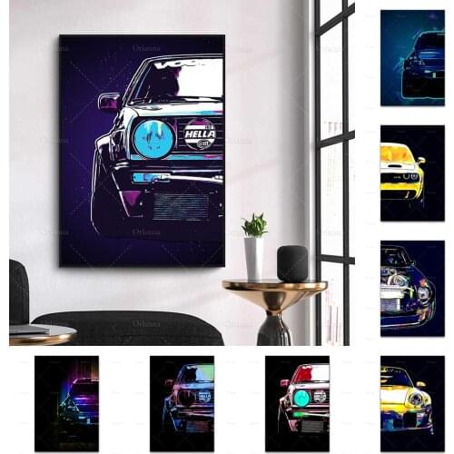 Canvas Poster Painting Japanese Retro Super Car Abstract Graffiti Wall Art Prints Modular Pictures Gift Home Decor Living Room