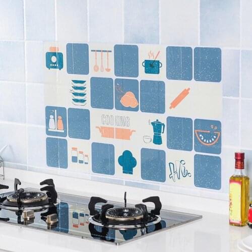 Practical Self-adhesive Tile Anti-oil Kitchen Cartoon Tile Sticker Wall Sticker Waterproof Bathroom Decoration Home Decor