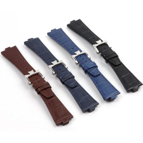 25mm Top Quality Cowhide Leahter Watchband For Vacheron Constantin OVERSEA Watch Strap Butterfly Buckle Watch Accessorie