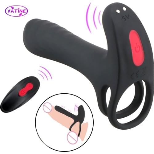 Strapon Cockring Penis Vibrators Sex Toys For Men Male Masturbator Couple Tools Dick Enlargement Extender Erotic Machine Shop