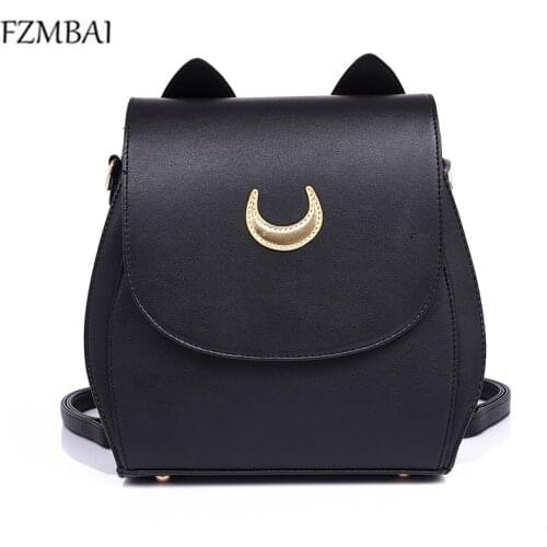 FZMBAI New Moon Sailor PU Backpack Fashion Multi-functional Cat Ear Bags