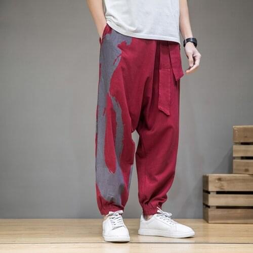 5XL men yoga pant nepal loose wide leg printed crotch pant jogger training gym workout running casual pant sportswear sweatpant